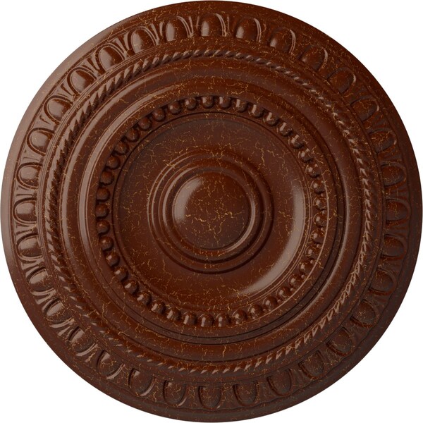 Ekena Millwork Artis Ceiling Medallion (Canopies up to 6 7/8"), 15 3/4"OD x 1 3/8"P, Burnished Mahogany Crackle CM15ARBMC - main